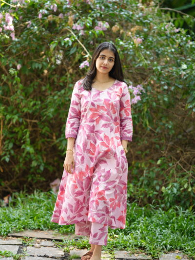 ZIYA : PINK COTTON DIGITAL PRINT CO-ORD SET
