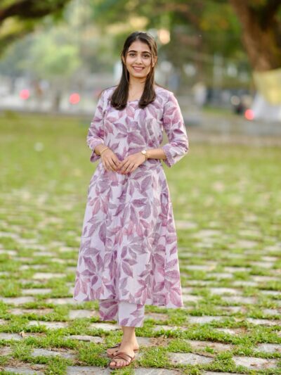 ZIYA : LAVENDER COTTON DIGITAL PRINT CO-ORD SET