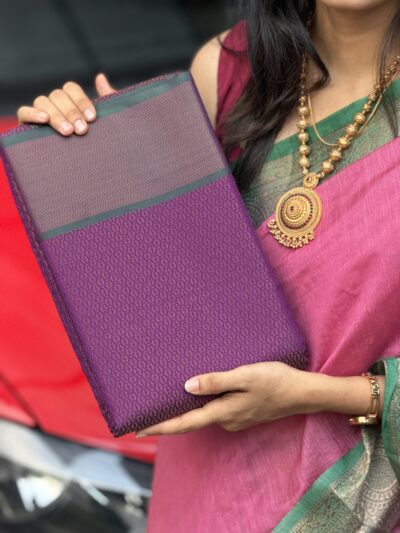 DAISY:SEMI-BROCADE SAREE VIOLETE