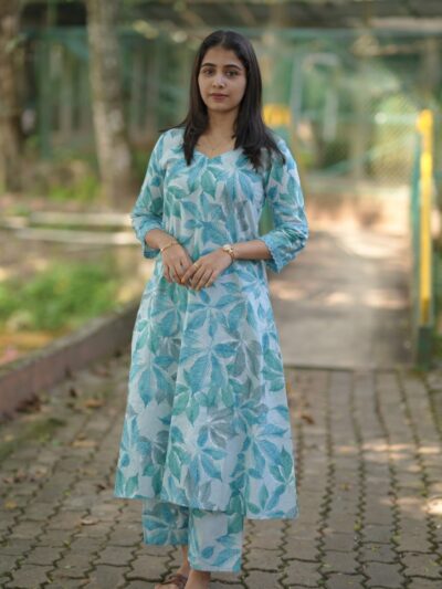 ZIYA : BLUE COTTON DIGITAL PRINT CO-ORD SET