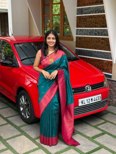 ARYA:GREEN SOFT SILK SAREE