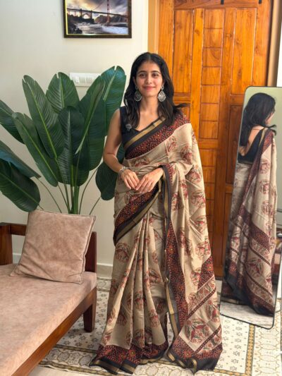 GAYATHRI:CHANDERI SILK SAREE BLACK