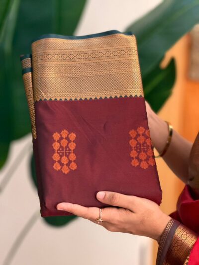 KARTHIKA:SOFT SILK SAREE BROWN