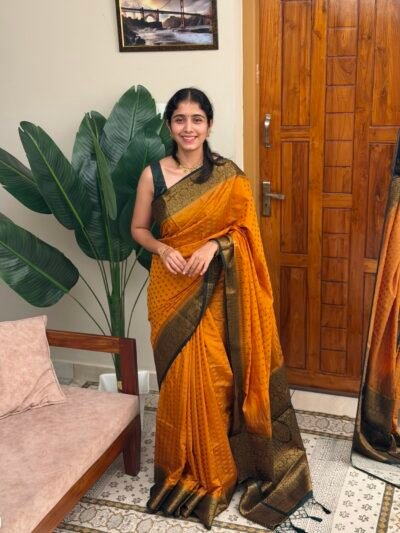 DARSHANA YELLOW:SEMI BANARASI SAREE
