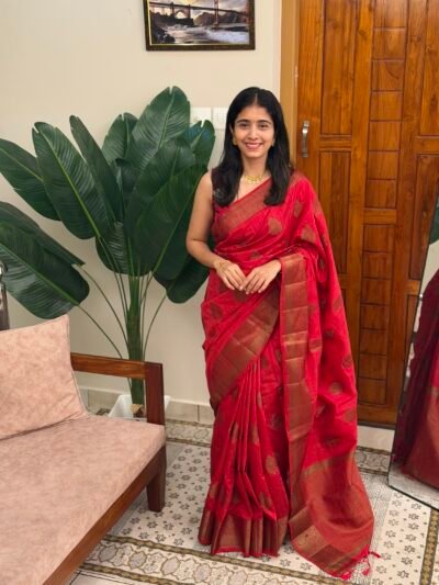 VEENA PINK:PREMIUM JUTE SILK SAREE